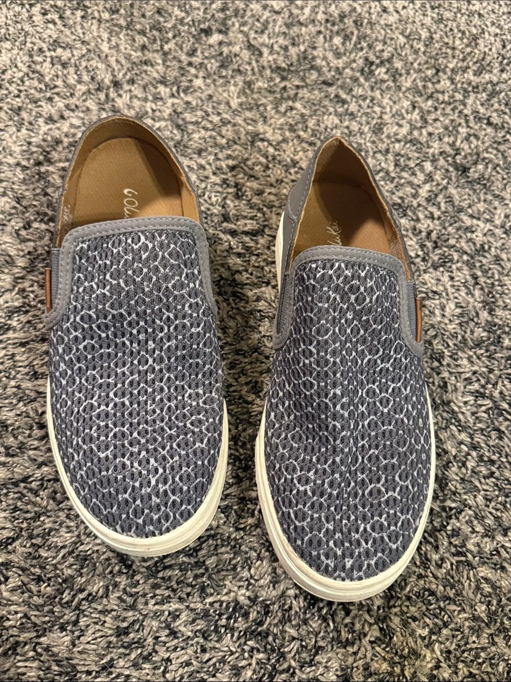 OluKai Women’s Size 6 Gray Pehuea Slip On Sneakers Casual Shoes